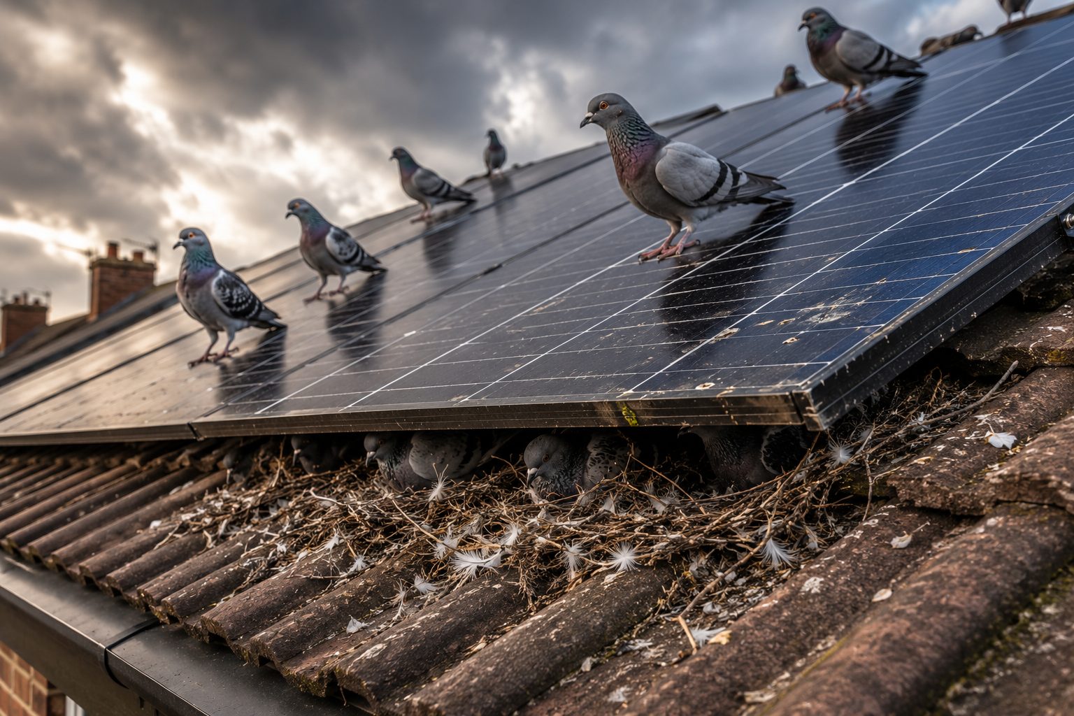 Solar Panel Bird Proofing in North East