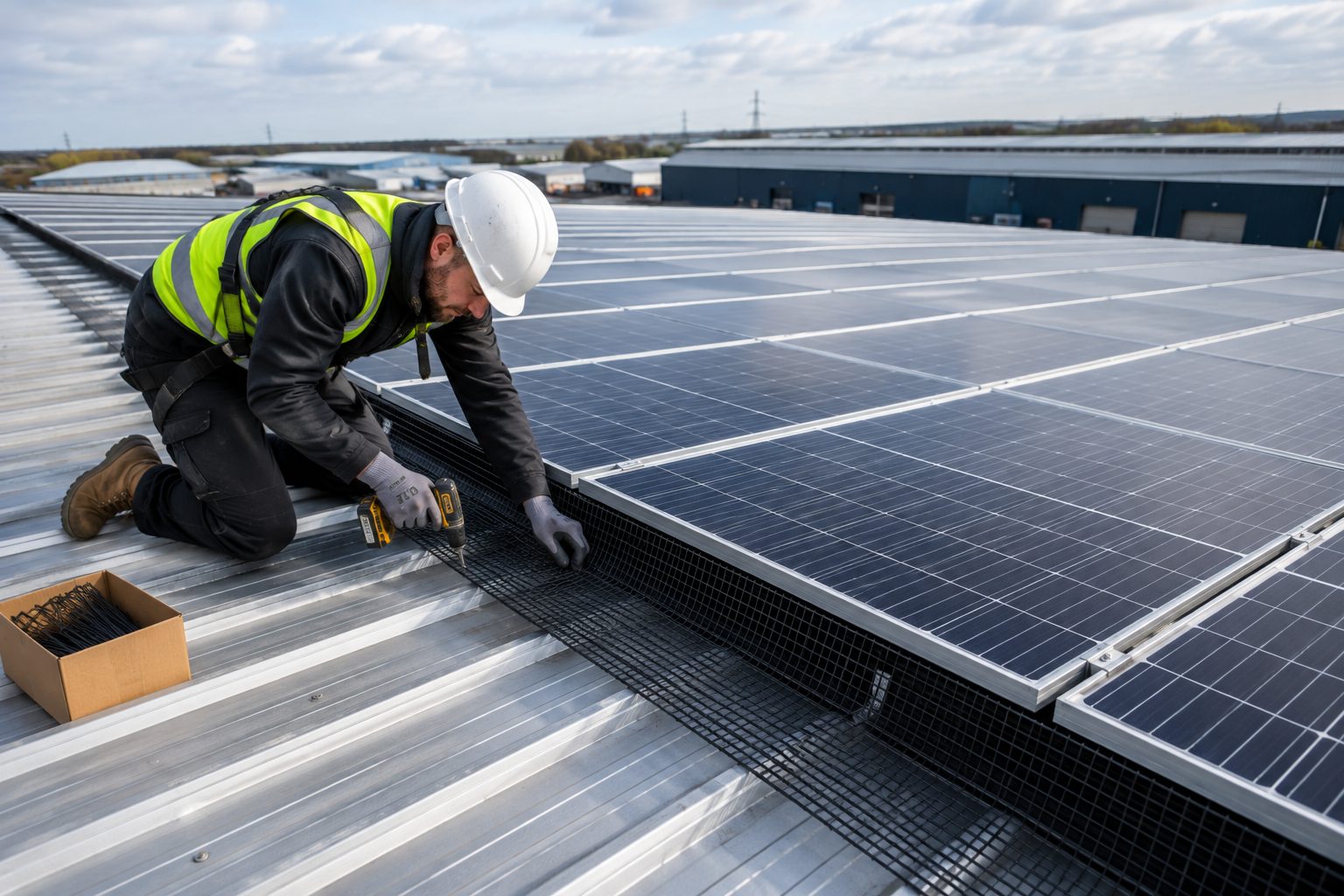Solar Panel Bird Proofing